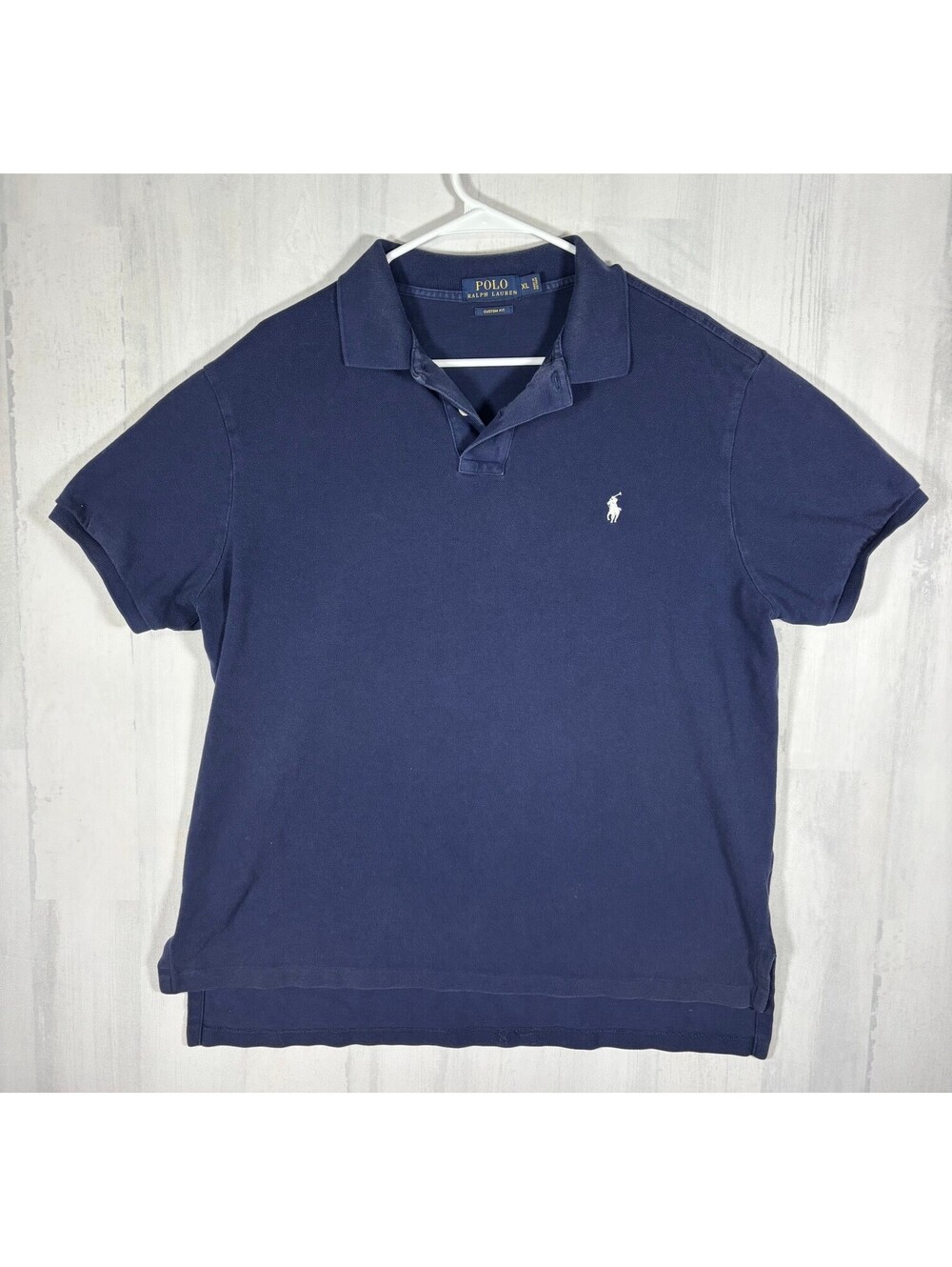 Polo Ralph Lauren Men’s XL Navy Custom Fit Polo Shirt White Pony Logo